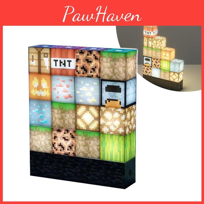 Сшивание Майнкрафт Ночник Лампа Питание от USB Декор Строительный блок Складывание Сделай сам