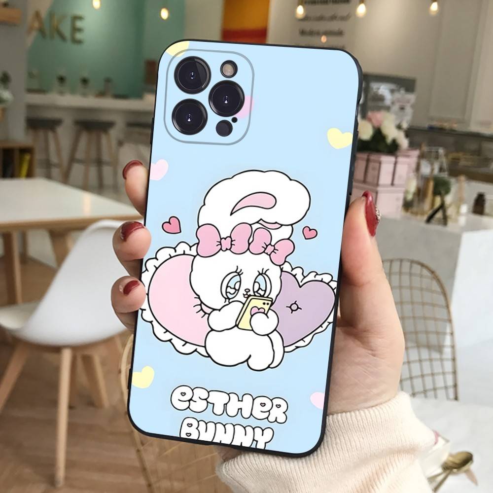 Милый Мультяшный Зайчик Эстерс Для IPhone 17 16 15 14 13 12 11 Pro Max 13 17Air Ударопрочные Мягкие Чехлы для Телефона Coque