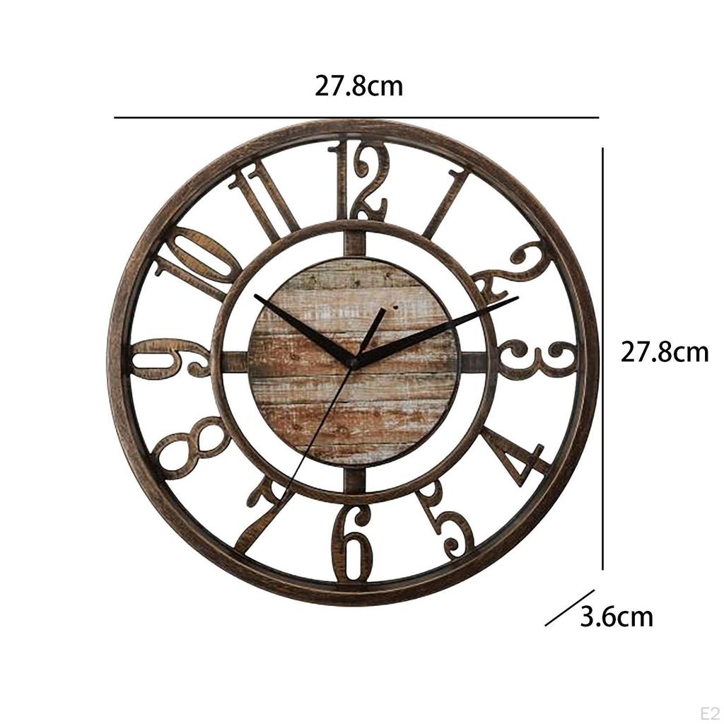 Wall Clock Decoration Decorative Gifts Round Quiet Analog 11 Inch for Classroom Cafe Bar