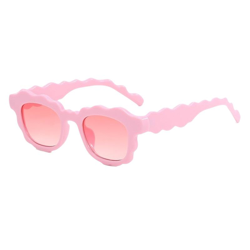 Sunglasses Women'S Personality Wavy Pattern Design Simple Fashion Street Shot Concave Shape Uv Protection Sunglasses