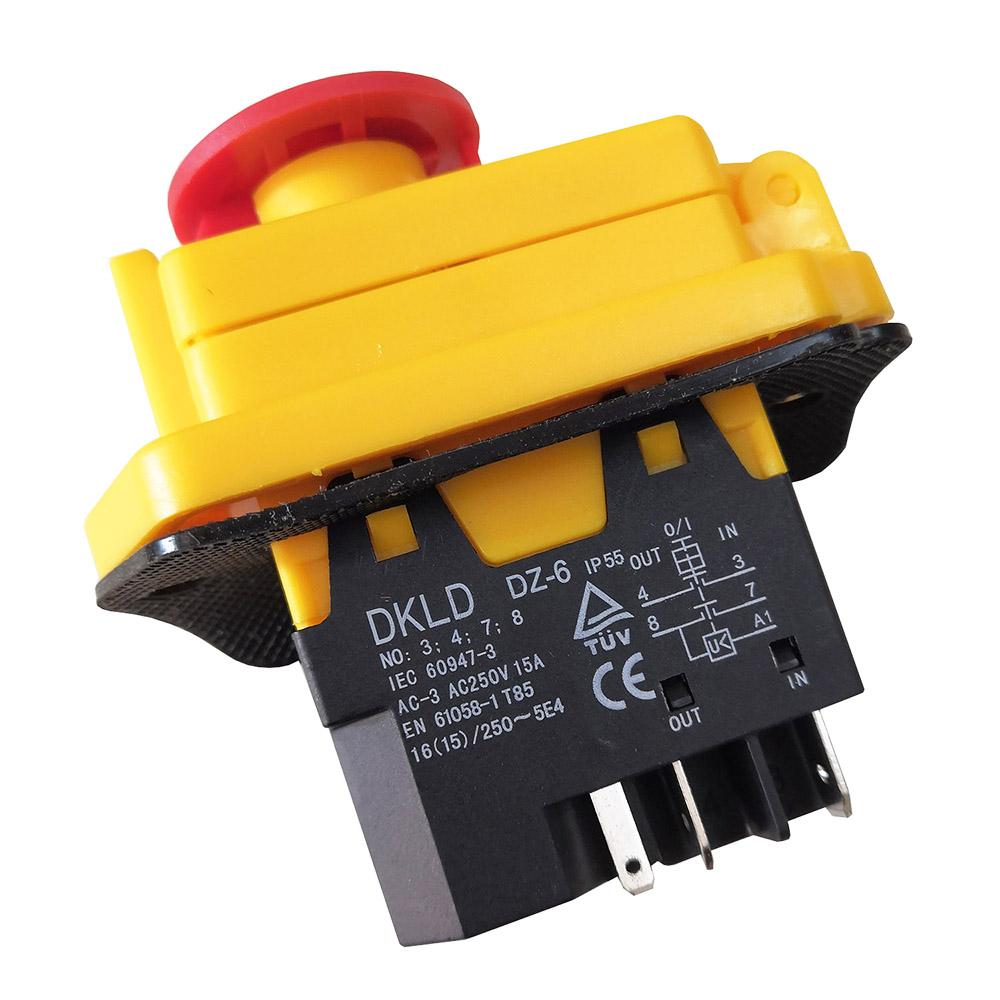 DKLD DZ-6E 5-контактные 250 В водонепроницаемые электромагнитные кнопочные выключатели аварийной остановки