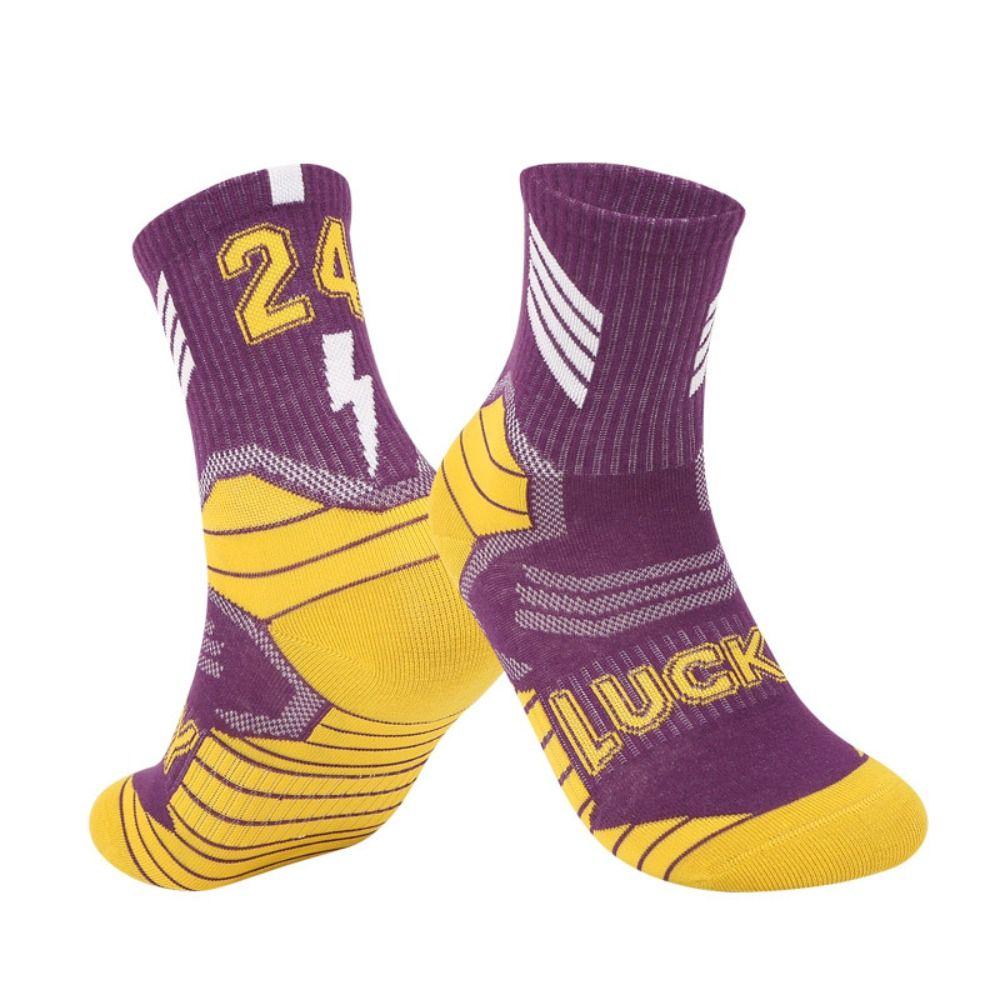 1 пара хлопковых баскетбольных носков, длинные, трубчатые, дышащие, детские, футбольные, разноцветные, удобные, махровые, для верховой езды