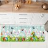 1Pcs Easter Themed Kitchen Mat Soft  Cute Bunny Egg And Wood Grain Print Kitchen Floor Mat Waterproof Non-slip Oil-proof Floor Mat Runner Rug