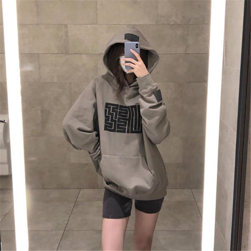 Women's Autumn And Winter Trendy Retro Loose Fleece Hoodie