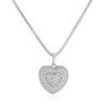 Luxury Pink Heart Zircon for Women, Dainty Gold Plated Brass Pendant Necklace & Hoop Earrings with Cubic Zirconia