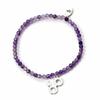 Harry Potter semi Precious stone bracelet with sterling silver Lightning bolt & Glasses charm