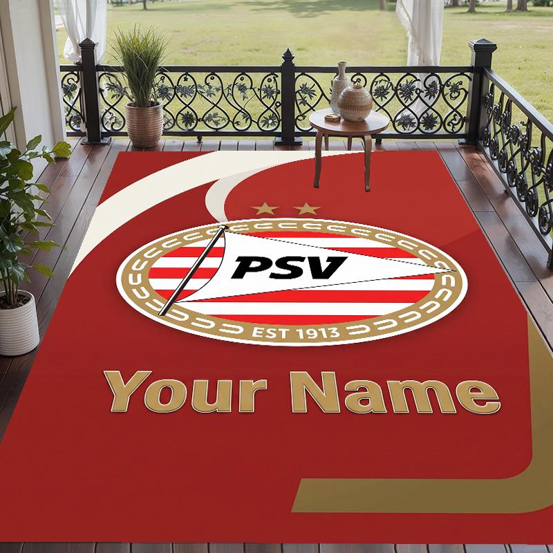 Custom Text Printed Rug PSV Eindhoven FC Non Slip Floor Carpet For Home Room Decor