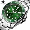 WWOOR Green Water Ghost Men's Watch Business Steel Strap Waterproof Luminous Quartz Men's Watch