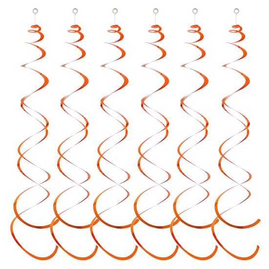 6 шт., спиральный кулон, вечерние растяжки, подвесной пластиковый стример, спиральный кулон, двойной хвост, вечерние, потолочные, фольгированные, вихревые украшения