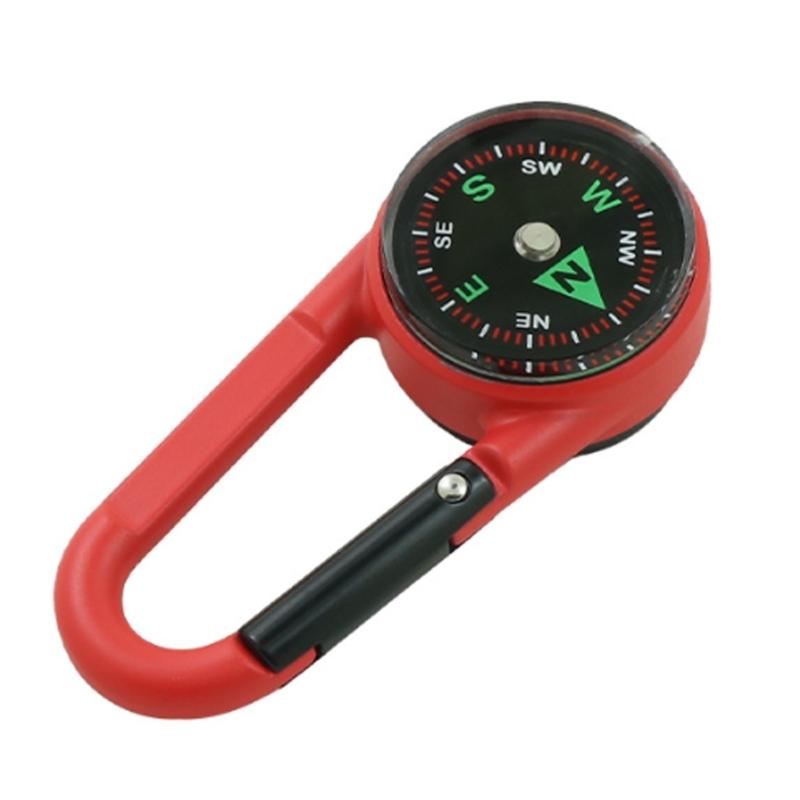 Outdoor Small Compasses Carabiner Double Side Compasses Thermometers Quick Release Mountaineering Hiking Backpack Buckles