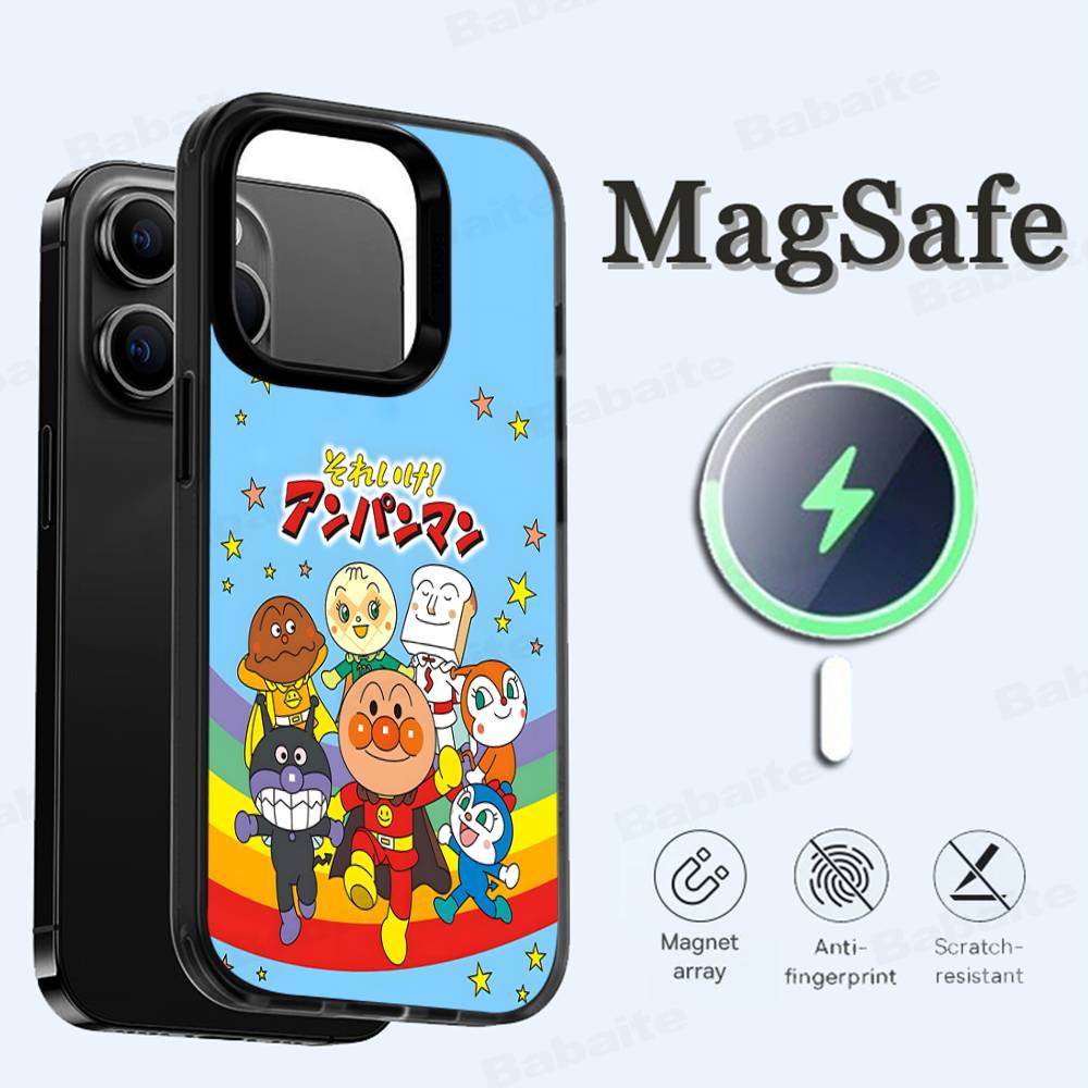 Fashion Anpanman Phone Case Phone Case For iPhone 16 14 13 12 11 15 Pro Max For Magsafe Magnetic Wireless Charging Cover