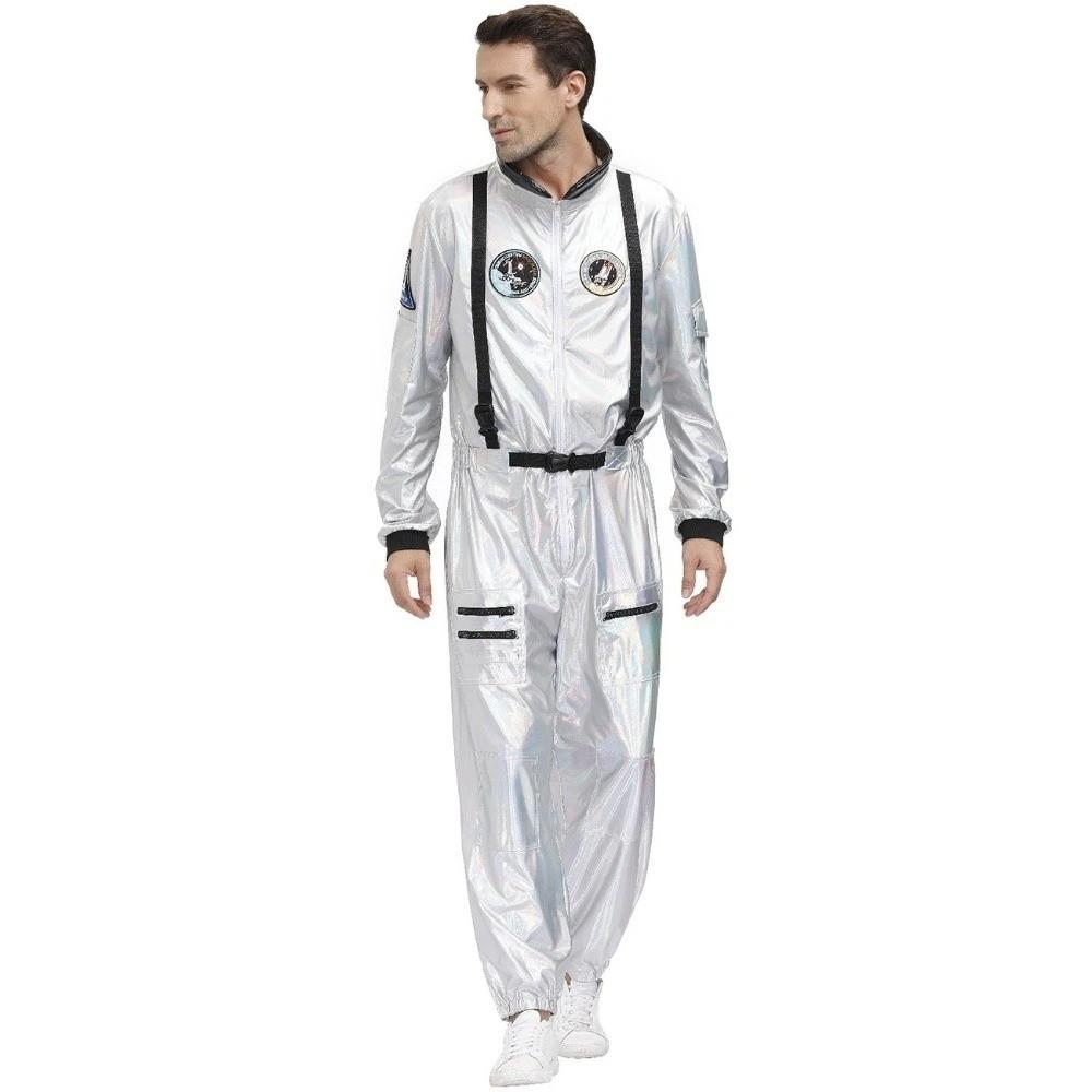 Dress Up Astronaut Costume Halloween Spaceman Jumpsuit Cosplay Outfit Carnival Theme Party