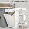 Bathroom cabinet with laundry basket, storage unit with drawer - 40L x 38W x 90.5H cm - white