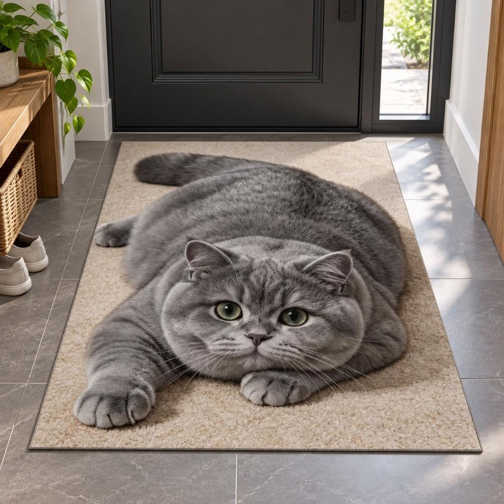 40×60CM 50×80CM 60×90CM Bathroom Carpet Realistic Bedroom Door Rug 3D Cat Floor Mat Home Decor