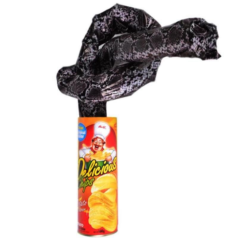 Банки с картофельными чипсами, искусственная змея, день дурака, забавная новинка, шутка, трюк, игрушки