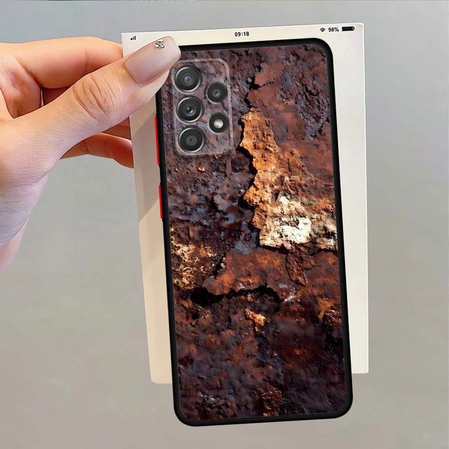 Мягкий чехол-кейс в ретро-дизайне с эффектом ржавчины для Galaxy A32 A73 A25 A26 A21 A52 A71 A22 A31 A36 A72 A23 A56