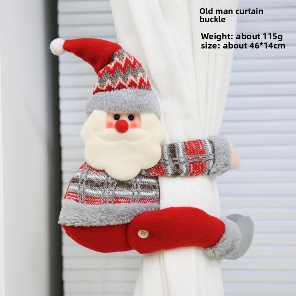 Santa Claus Christmas Curtain Tieback Plush Curtain Strap New Curtain Holders  Home Decor