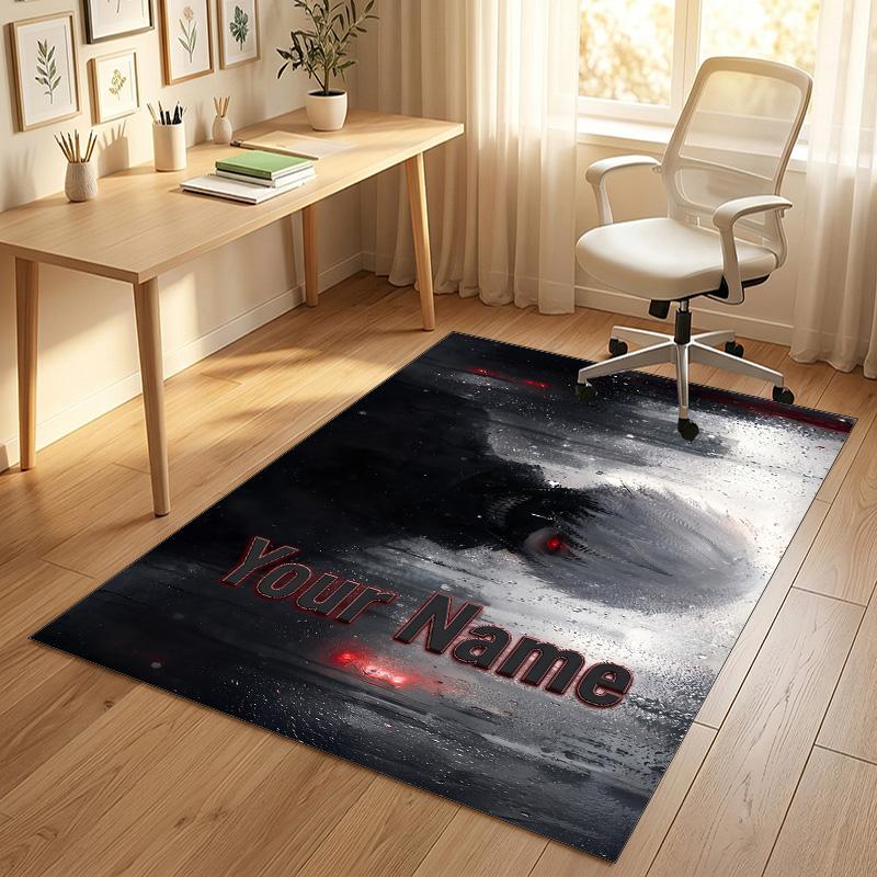 Personalized Crystal Velvet Carpet,Tokyo Ghoul Custom Printed Name, Plush Area Rug For Home Indoor Decor