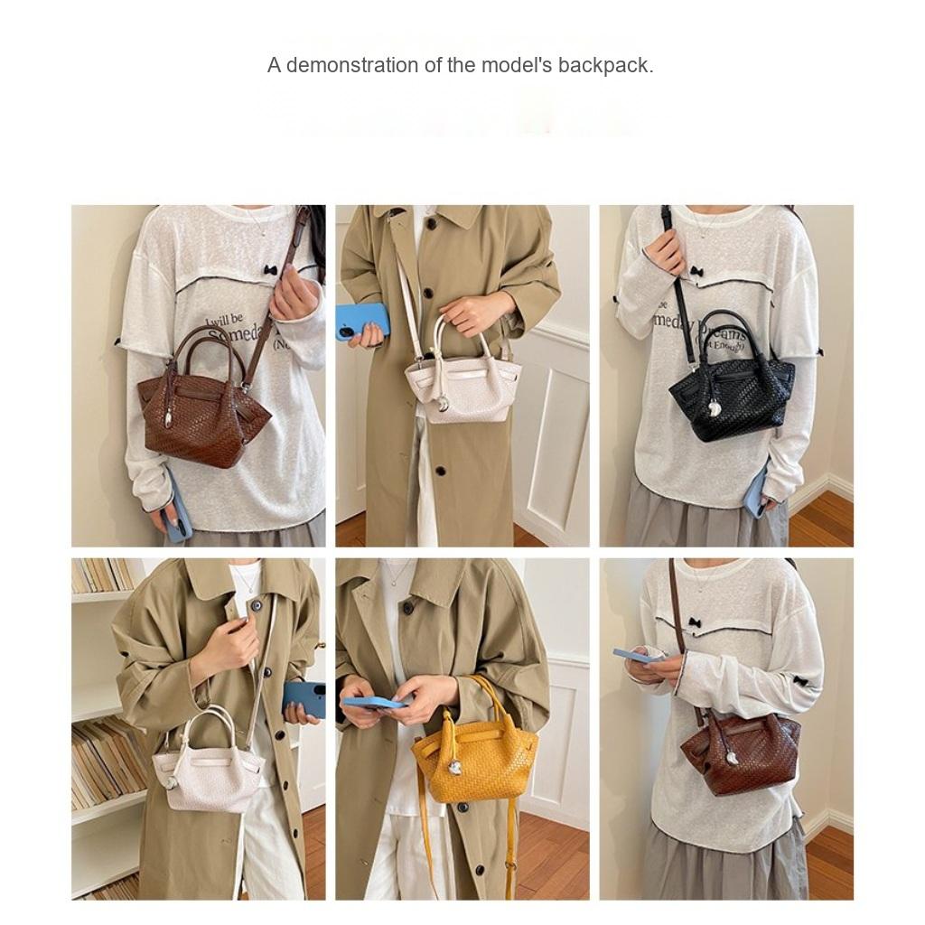 Handbag Women PU Woven Texture Adjustable Strap Daily Commute