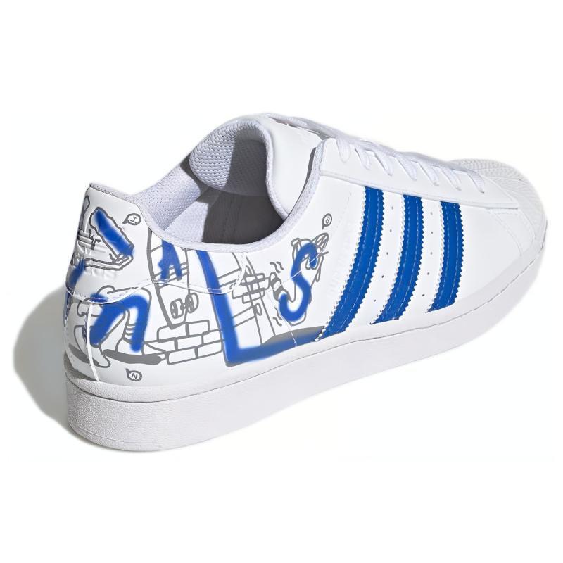 adidas Оригинальные Superstar Уютные Износостойкие Повседневные Кеды для Скейтбординга Бело-Синие Унисекс 'White Blue' Кроссовки GW5784