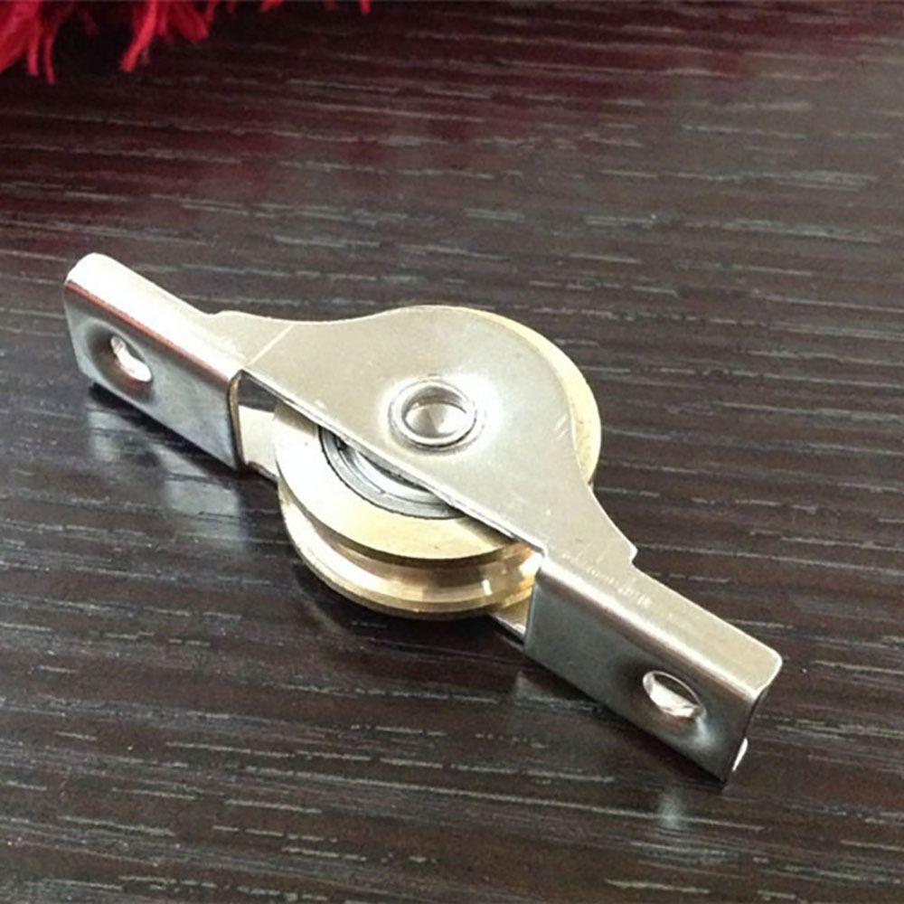 Серебряный нижний шкив раздвижной двери, стальное щелевое дверное колесо, прочное рабочее колесо раздвижной двери