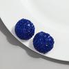Luxury Crystal 31mm Circle Stud Earrings for Women New Bling Half Ball Statement Earring Wedding Jewelry Valentine's Day Gifts