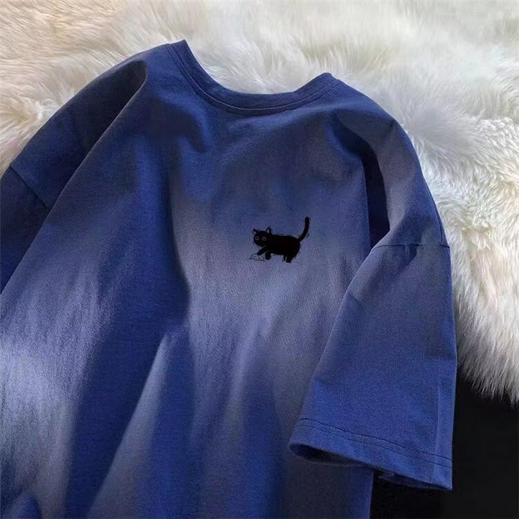 New Short-Sleeved T-shirt Men's Summer Korean Style Trendy Simple Half Sleeve Top Hong Kong Style Loose Casual Fashion Brand T-shirt