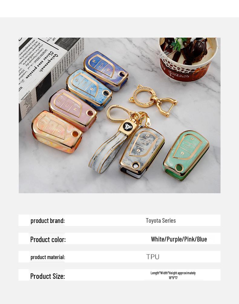 Чехол для ключа Toyota для RAV4, Camry, Reiz, Levin, Corolla, Highlander - Складная застежка для мужчин и женщин