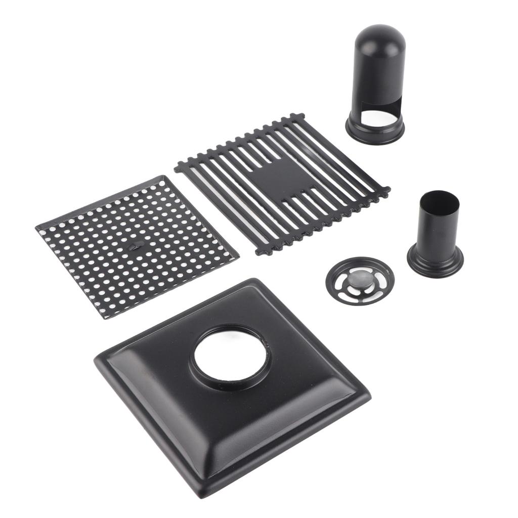 Shower Floor Drain with Removable Cover Grille SUS304 Stainless Steel Bathroom Supply 12x12cm