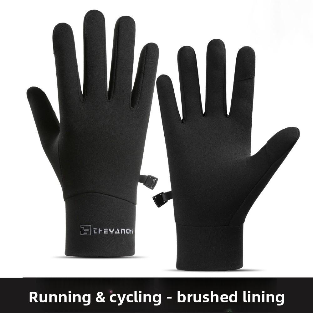 Anti Loss Thick Cycling Gloves Lock Buckle Warm Outdoor Gloves Winter Cycling Gloves  Outdoor