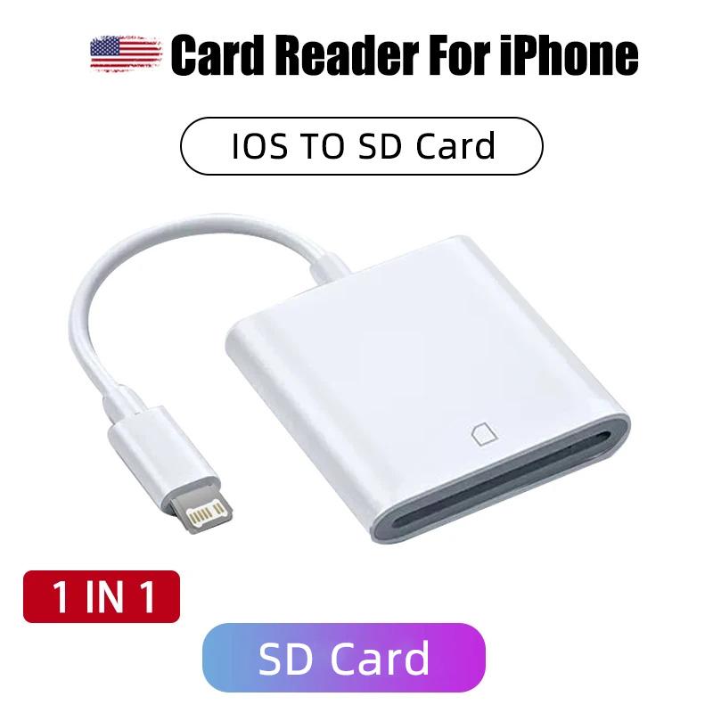 Кардридер для iPhone USB-кардридер для карт памяти Просмотрщик SD-карт для фотоловушек Адаптер-кардридер SD TF для камеры Samsung Xiaomi iPad