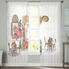 Вид на город и уличные цветы в кафе, прозрачная занавеска для гостиной, современные вуалевые тюль-шторы для спальни, кухни, шторы