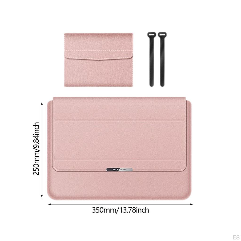 Laptop Sleeve Case Computer Bag Carrying PU Leather Stylish for 13/14inch with Invisible Stand