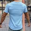 Men's Slim Fit Meteor Pattern T-Shirt - Trendy Solid Color Round Neck Short Sleeve for Summer Fitness
