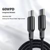Зарядный кабель USB Type-C Папа-Папа, Кабель данных USB C на USB C, Кабель быстрой зарядки PD 60 Вт для устройств Type C, Смартфонов