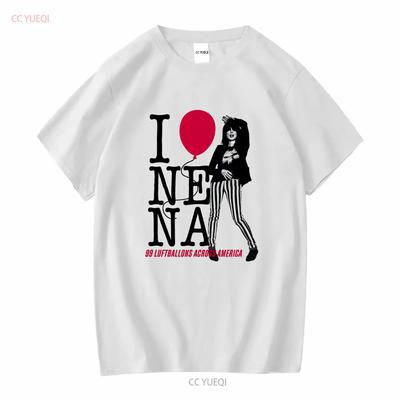 NENA 99 Luftballons Тур по Америке Футболка Маленькая с длинным или коротким рукавом винтажная Стираная Повседневная мода Мягкая Унисекс с принтом