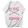 Men T Shirt Drummer Valentines Day Summer Y2K Graphic Short Sleeve Unisex Clothes T Shirts