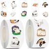 500 Pictures/roll Roll Sticker Tape Cartoon Cat Sticker Hand Account Material Decorative Envelope Seal Sticker