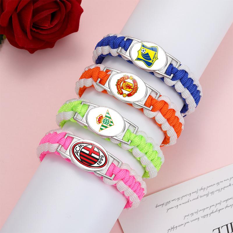 1Pc European Top Football Club Paracord Bracelet, Handmade Fan Support Memorial