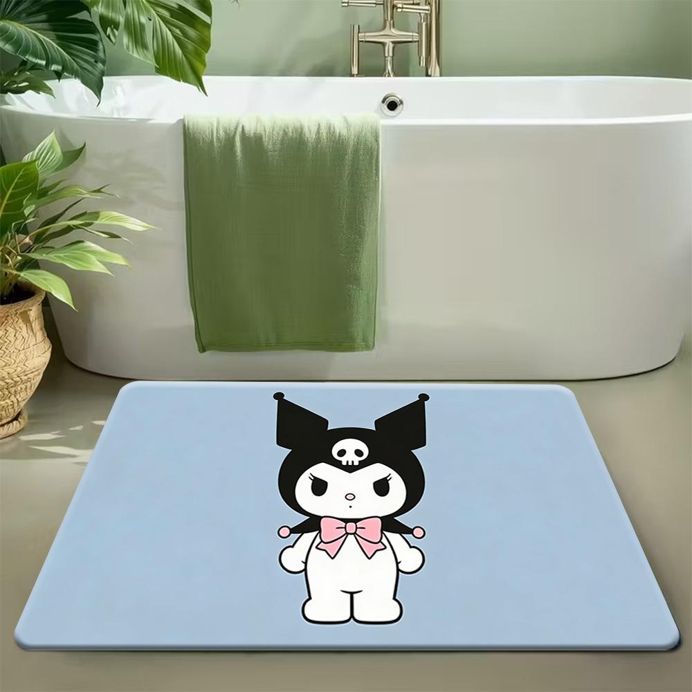 1pc Premium Flannel Creative Doormat, Non-Slip Bottom Mat with Sanrio Cartoon Character Collection Design, Soft and Comfortabl