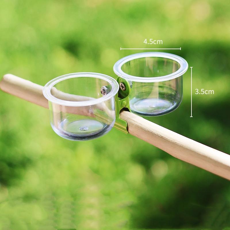 Feeder Cup With Clip Pet Bird Feeder Water Bowl 1/2/4Pcs Parrot Food Bowl Bird Cage Feeder Pet Feeding Basin Bracket Accessories