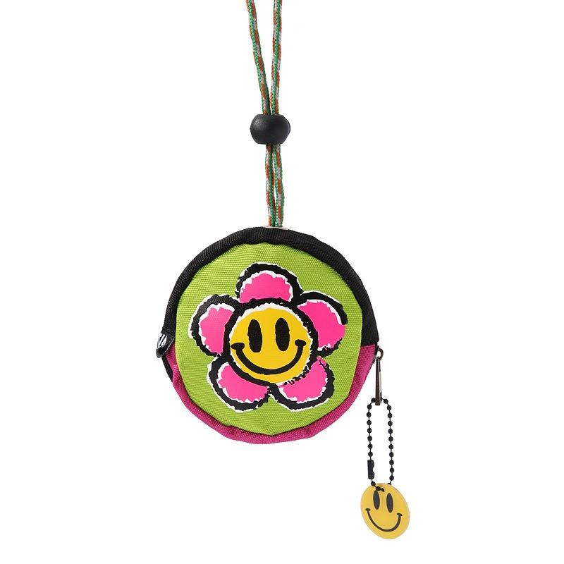 Оригинальный нишевый дизайн сумка для хранения ключей с улыбающимся лицом мини-сумка для помады и наушников подвеска на шею прилив