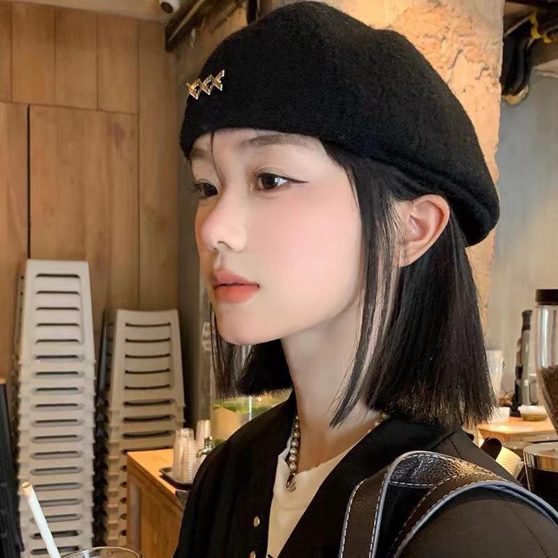 Autumn Winter Beret Cap Women's Vintage Solid Color Worker Hat Japanese Artist Hats
