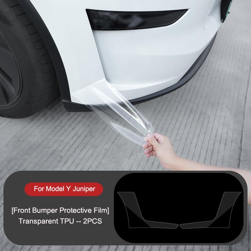 For Tesla Model Y Juniper Front Bumper Sides Corner TPU Protector Film New Model Y 2025 Anti-Scratch Film Invisible Car Clothing