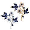 Women Faux Pearl Rhinestone Petals Flowers Brooch Pin Jewelry Clothing Accessory