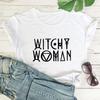 2024 Новый Стиль Европейская и Американская Трансграничная Торговля WITCHY WOMAN Круглый Вырез Повседневная Веселая Летняя Футболка В Наличии Хлопок Материал