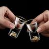 Luxury Glass Vodka Glass Sake Shochu Glass Bar Liqueur Double Bottom Gold Foil Glass Tea Cup High-End Gifts Hard Liquor