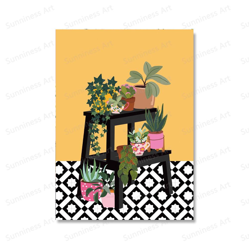 Ботанические комнатные растения, художественный принт, картина на холсте, постер «Расслабьтесь в ванне», настенная картина в стиле бохо для гостиной, ванной комнаты, домашний декор