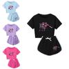 Kpop Demon Hunters Print Child Short Sleeve Shorts Pajama Set With Polyester Cotton Blend For Family Sleepwear