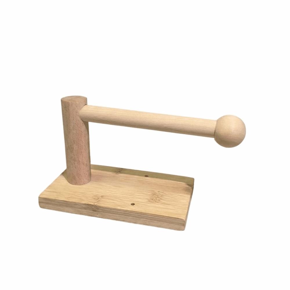 Wood Grain Desktop Tissue Stand Drill-Free Paper Towel Rack Modern Toilet Paper Holder Bathroom